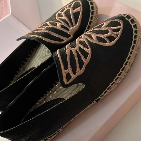 Sophia Webster butterfly espadrille black pink size 6 made in Spain - BNWT! 🦋💕 - Picture 4 of 9